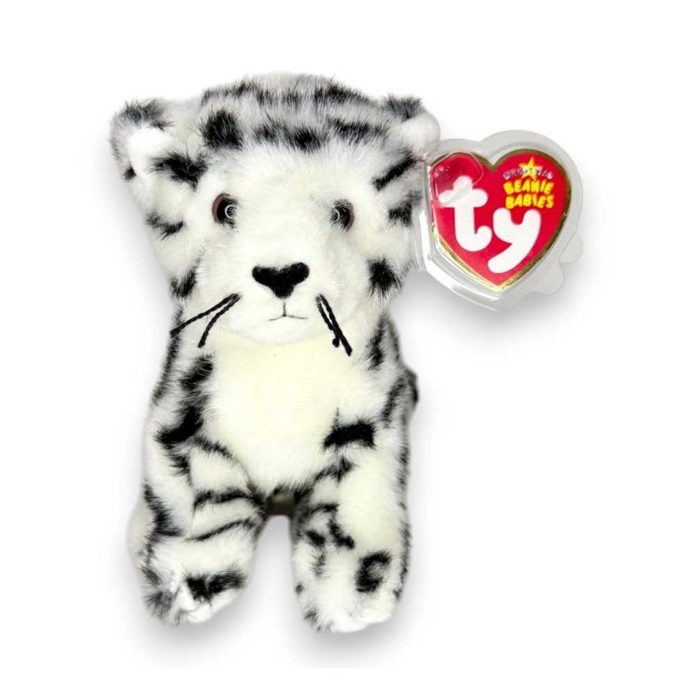 Tundra the White Tiger | Snowy Striped Cat | Mint Heart Tag TY Beanie Baby